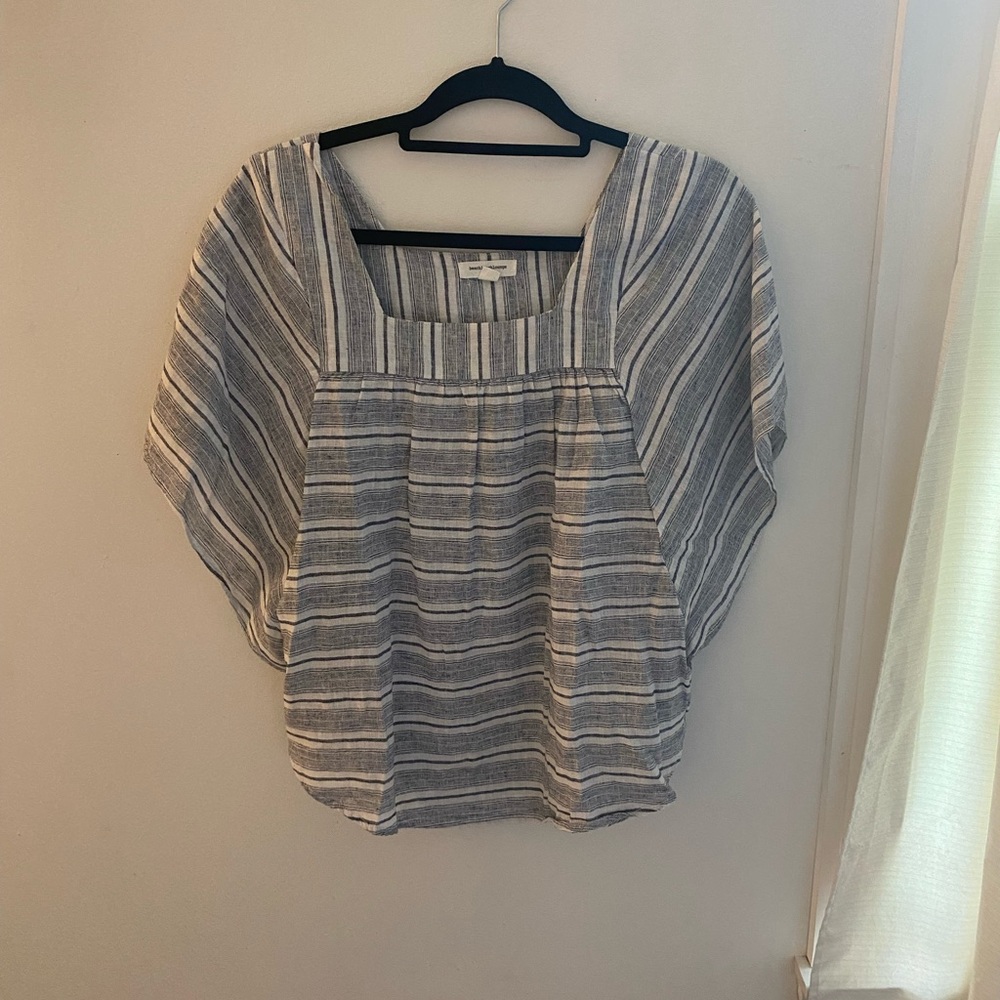 Navy & White Striped Doleman Top